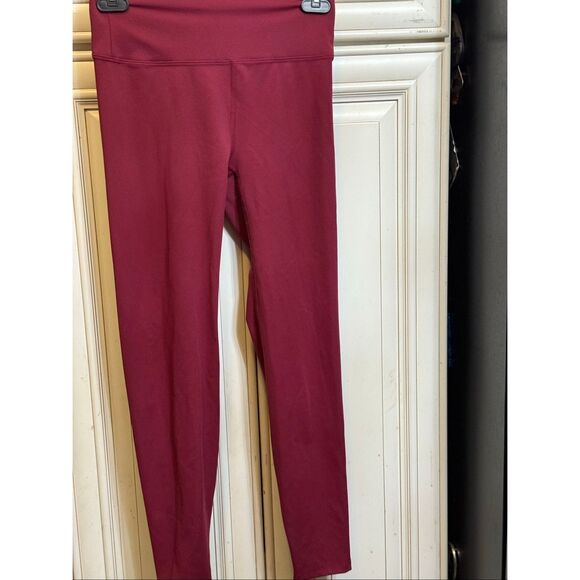 Heroine Sport Women's Pull On Stretch High-Waisted Ankle Leggings Maroon Medium - Picture 4 of 7